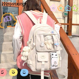 Weiyinxing 2023 Japanese High School Girls Backpack School Bags For Teenage Multi Pockets Kawaii Bag Backpack Women Harajuku Cute