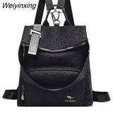 Weiyinxing Leather Shoulder Bags School Bag For Teenage Girls Travel Back pack Sac A Dos Femme New Women Multifunctional Backpack