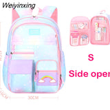 Weiyinxing New School Backpack 1 Grade 3 Years Cute Colorful School Bag for Girls Waterproof Children Kindergarten Small Backpack