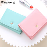 Weiyinxing Crown Women's Wallet 2023 New PU Buckle Short Wallet Student Disassembled Coin Purse Cute Small Fresh Three-fold Wallet