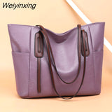 Weiyinxing Quality Soft Leather Women Handbags Vintage Luxury Female Shoulder Bag Designer Tote Sac High Capacity Female Crossbody Bag