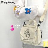 Weiyinxing Women Messenger Bag Ladies Canvas Print Cute Envelope Bag Girl Cartoon Student Shoulder Bag Famale Handbags Crossbody Bags Purse