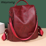 Weiyinxing Women's Backpack Fashion School Bag For Girls High Quality Leisure Shoulder Bag Sac A Dos Vintage Backpack Female Leather Bag