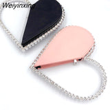 Weiyinxing Red Heart Evening Clutch Women's Designer Chic RhinestoneBlack Wallet Wedding Party Sac A Main