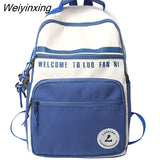 Weiyinxing Green Student Bag Girl Travel Book Laptop Backpack Trendy Women Leisure School Bags Ladies Nylon College Backpack Fashion