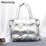 Weiyinxing Space Pad Cotton Women Handbags Designer Shoulder Bags Nylon Down Feather Crossbody Bag Large Capacity Tote Shopper Purse
