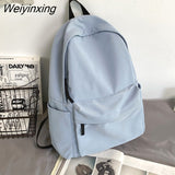 Weiyinxing Fashion Red Backpack Women Waterproof Solid Color High School Bag for Teenage Girl Cute Student Bag Portable Travel Rucksack