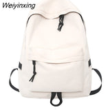 Weiyinxing Cute Women Backpacks Waterproof White Nylon School Backpack For Teenage Girls Kawaii Laptop Backpack Student Book Pack
