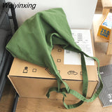 Weiyinxing Versatile Messenger Bag Women's Large Capacity Retro Canvas Bag Students' Bag Simplicity Tote Bag