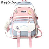 Weiyinxing New Woman Trolley Case Backpack Student Bag Female Waterproof Travel Rucksack Teenage Girls Cute Backpack Laptop School Bag