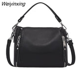 Weiyinxing New 100% cowhide Brand Designer Women bag Ladies Shoulder Messenger Bags Handbag Simple Fashion Females Crossbody Bag