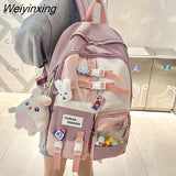 Weiyinxing Teenage Girls College Student Backpacks Large Capacity Women Schoolbag Simple Fashion Female Laptop Backpack Cute Boy Bag