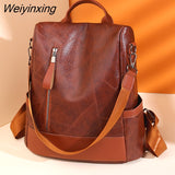 Weiyinxing Girls High Quality Leisure Shoulder Bag Sac A Dos Vintage Backpack Female Leather Bag Women's Backpack Fashion School Bag