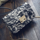 Weiyinxing Graffiti Crossbody Bags for Women Luxury Leisure Shoulder Bags Chain Purses and Handbags Prints Cute Handbag