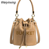 Weiyinxing The Bucket Bags for Women 2023 New Luxury Designer Vintage Small Women Shoulder Crossbody Bags Pu Leather Handbags Totes