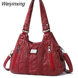 Weiyinxing Soft Washed Pu Leather Shoulder Crossbody Bag for Women 2023 Fashion Ladies Purses and Handbags Female Travel Totes Sac