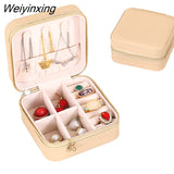 Weiyinxing Organizer Display Travel Jewelry Boxes Case Portable Locket Necklace Jewelry Box Leather Storage Earring Ring Holder