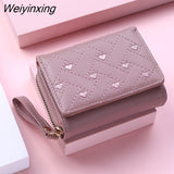 Weiyinxing for Women Kawaii Cute Wallet Luxury Designer Lady Wallet Pink Purse Womens Wallet Small Women Leather Wallet Coin Purse