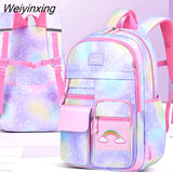 Weiyinxing New School Backpack 1 Grade 3 Years Cute Colorful School Bag for Girls Waterproof Children Kindergarten Small Backpack