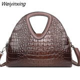 Weiyinxing Luxury Crocodile Leather Women Handbags Designer Female Shoulder Bag Fashion Brand Ladies Messenger Bags Large Tote Sac