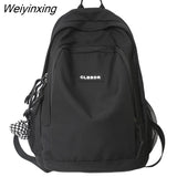 Weiyinxing Student Nylon Backpack Female Kawaii College Backpack Trendy Girl Travel School Bag Fashion Cool Cute Women Laptop Book Bag