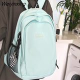 Weiyinxing Student Nylon Backpack Female Kawaii College Backpack Trendy Girl Travel School Bag Fashion Cool Cute Women Laptop Book Bag