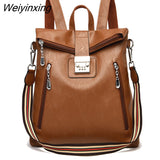 Weiyinxing code lock Fashion Women Backpack High Quality Youth Leather Backpacks for Teenage Girls Female School Shoulder Bag