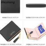 Weiyinxing Tassel Women Wallet Small Cute Wallet Women Short Leather Women Wallets Zipper Purses Portefeuille Female Purse Clutch