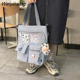 Weiyinxing New Large Capacity Cute Girl Shoulder Bag Korean Fashionable Students Inclined Shoulder Bag Nylon Waterproof Handbag Tide