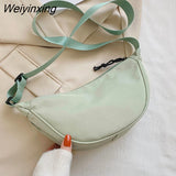 Weiyinxing New Nylon Women's Shoulder Bag Female Solid Color Dumpling Bag Lightweight Small Satchel Underarm Bag Simple Messenger Bags