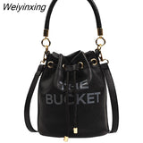 Weiyinxing The Bucket Bags for Women 2023 New Luxury Designer Vintage Small Women Shoulder Crossbody Bags Pu Leather Handbags Totes