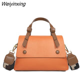 Weiyinxing Versatile CrossBody Soft Bag Contrasting Luxury Designer Shoulder Bag Lady Genuine Leather Handbag Casual Ladies Tote Sac