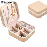 Weiyinxing Jewelry Box Organizer Display Travel Jewelry Boxes Case Portable Locket Necklace Leather Storage Earring Ring Holder