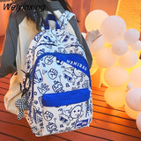 Weiyinxing New Fashion Girl Graffiti Design Bookbag for Teens Backpack Colleg Cute Schoolbag Laptop Rucksack Women Mochila Travel Bag