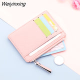 Weiyinxing Small Wallet Credit Multi-Card Holders Package Fashion PU Function Zipper Ultra-Thin Organizer Case Student Women Coin Purse