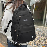 Weiyinxing Multifunction Waterproof Buckle Backpack Korean Style School Bag Student Shoulder Bag Teenage Girls Laptop Backpacks