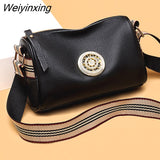 Weiyinxing Litchi pattern Genuine Leather Shoulder Crossbody Bag For Women 2023 Luxury Solid Color Cow Leather Small Ladies Handbag