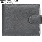 Weiyinxing Men Leather Wallets Male Purse Money Credit Card Holder Genuine Coin Pocket Brand Design Money Billfold Maschio Clutch