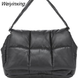 Weiyinxing Padded Women Shoulder Bags Designer Brand Quilted Handbag Luxury Pu Space Cotton Crossbody Bag Large Tote Winter 2023