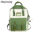 Weiyinxing Women Nylon Backpack Candy Color Waterproof School Bags for Teenagers Girls Patchwork Backpack Female Rucksack Mochila