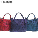 Weiyinxing Graffit Holographic Purses and Handbags Luminous Geoemtric Shoulder Bags Color chaning Crossbody Bags Tote Bag For Work