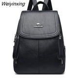 Weiyinxing Women Leather Backpacks Female Vintage Bagpack Sac A Dos Ladies School Bags For Girls Casual Travel Backpack Daypack Mochilas