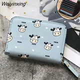 Weiyinxing Women PU Leather Wallet Ladies Small Mini Coin Purse Printing Wallets Short Zipper Credit Card Holder for Cute Female Purses
