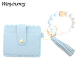 Weiyinxing Pc 8 Colors Fashion Women Bracelets Card Holder Leopard Female Business Card Case Wristband Key Chain for Men