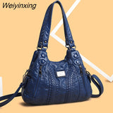 Weiyinxing Soft Washed Pu Leather Shoulder Crossbody Bag for Women 2023 Fashion Ladies Purses and Handbags Female Travel Totes Sac