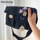 Weiyinxing Diagonal Crossbody Bags Youth Fashion Casual Ladies Handbag Shoulder Bag Solid Color Messenger Bags for Girl School Bags