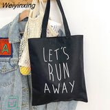 Weiyinxing Canvas Bag for Women New Shopper Handbags Reusable Canvas Shoulder Tote Bag school bags for girl Casual tote bags