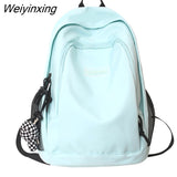 Weiyinxing Student Nylon Backpack Female Kawaii College Backpack Trendy Girl Travel School Bag Fashion Cool Cute Women Laptop Book Bag