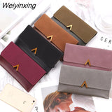 Weiyinxing Leather Women Wallets Hasp Lady Moneybags Zipper Coin Purse Woman Envelope Wallet Money Cards ID Holder Bags Purses Pocket