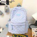 Weiyinxing Product Fashion Schoolgirl Plaid Style Backpack Korean Japanese Handiness Schoolbag Nylon Waterproof Travel Pack Bag